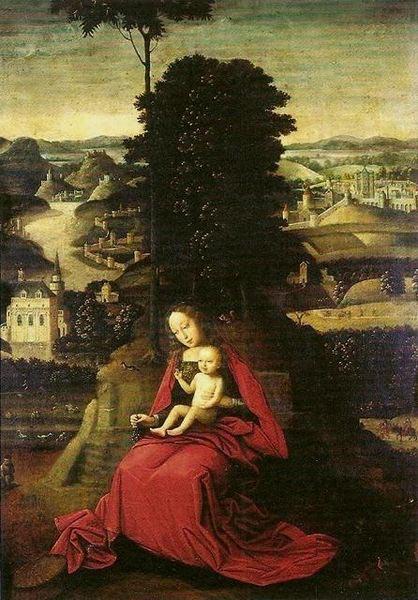 Adriaen Isenbrant Madonna and Child in a landscape oil painting picture